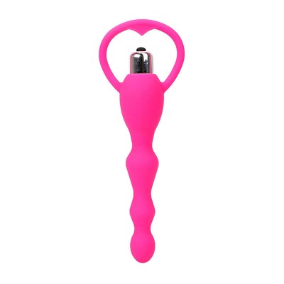 Soft Anal Beads Butt Plug Vibrator (Battery - Red Rose) Soft Anal Beads Butt Plug Vibrator (Battery - Red Rose)