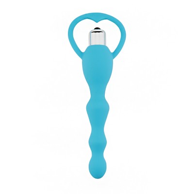 Soft Anal Beads Butt Plug Vibrator (Battery - Blue) Soft Anal Beads Butt Plug Vibrator (Battery - Blue)
