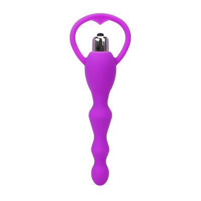 Soft Anal Beads Butt Plug Vibrator (Battery - Purple) Soft Anal Beads Butt Plug Vibrator (Battery - Purple)