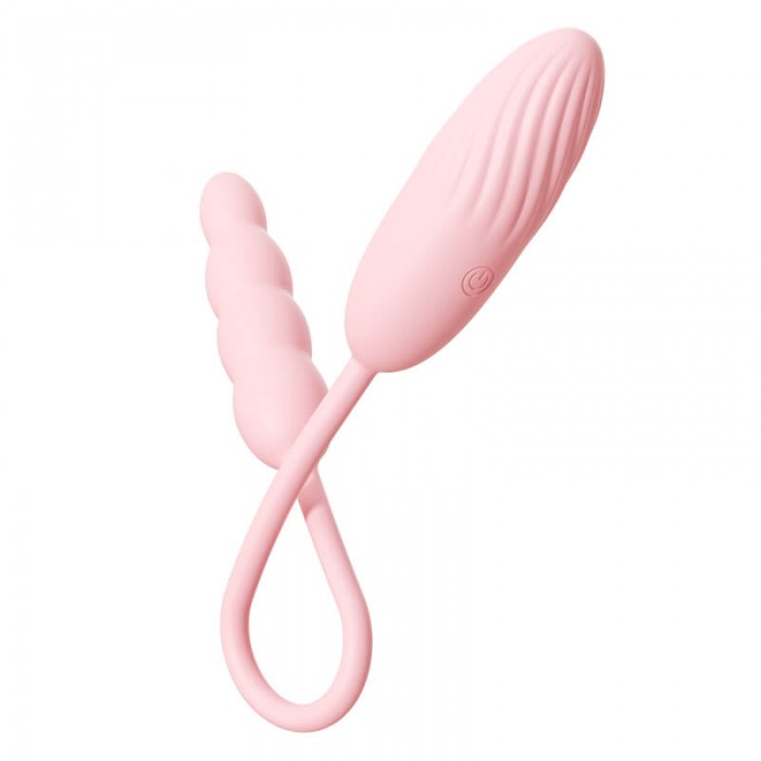 MizzZee - Twin Stars Anal Vaginal Dual Use Vibrating massager (Support APP Mini Programs - Pink)
