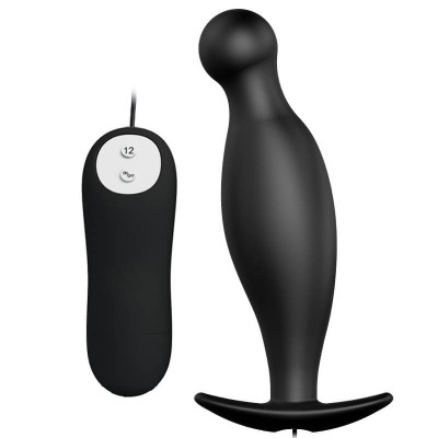 PRETTY LOVE Vibration Anal Pleasure Butt Plug (Black)