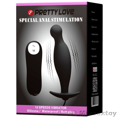 PRETTY LOVE Vibration Anal Pleasure Butt Plug (Black) PRETTY LOVE Vibration Anal Pleasure Butt Plug (Black)
