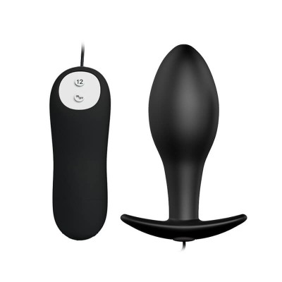 PRETTY LOVE Vibration Anal Pleasure Butt Plug (Black)