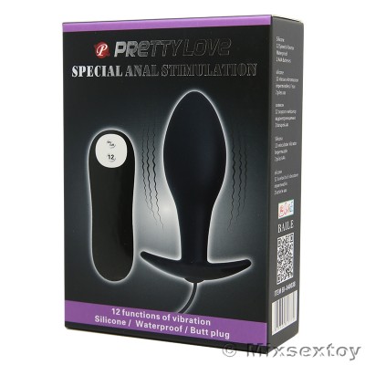 PRETTY LOVE Vibration Anal Pleasure Butt Plug (Black) PRETTY LOVE Vibration Anal Pleasure Butt Plug (Black)