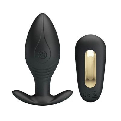 PRETTY LOVE - Royal Pleasure Wireless Remote Anal Plug (Black)