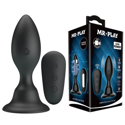 MR PLAY - Remote-Controlled Vibrating Anal Plug lll (Chargeable - Black)