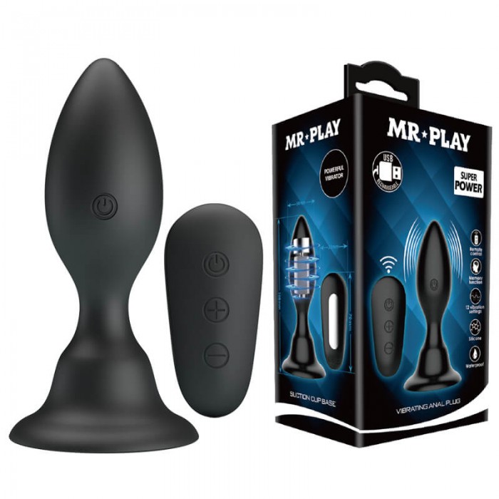 MR PLAY - Remote-Controlled Vibrating Anal Plug lll (Chargeable - Black) MR PLAY - Remote-Controlled Vibrating Anal Plug lll (Chargeable - Black)