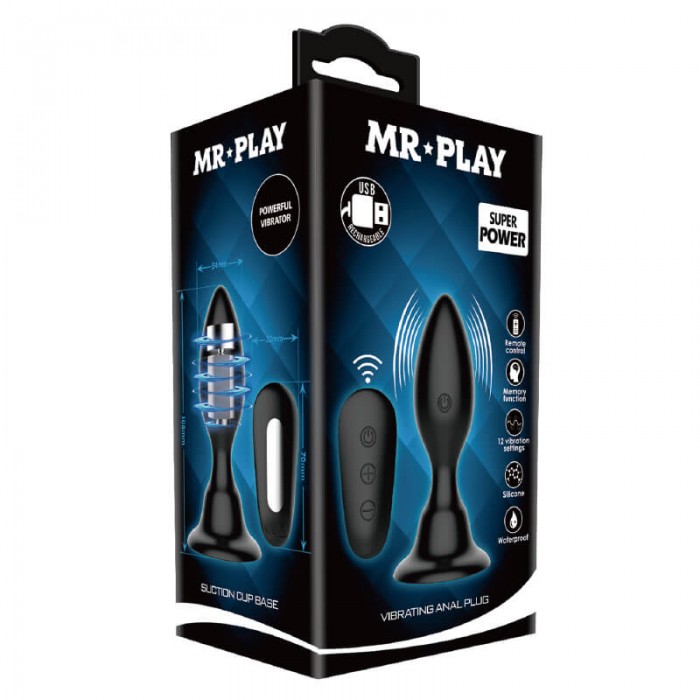 MR PLAY - Remote-Controlled Vibrating Anal Plug lll (Chargeable - Black) MR PLAY - Remote-Controlled Vibrating Anal Plug lll (Chargeable - Black)