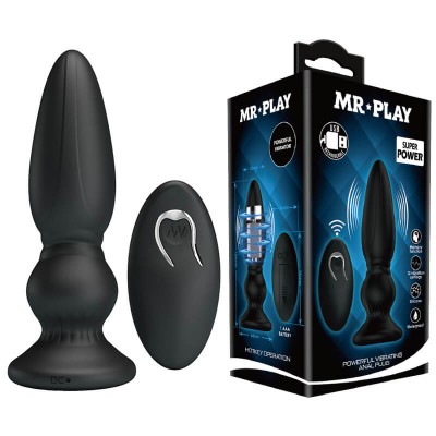 MR PLAY - Remote-Controlled Vibrating Anal Plug l (Chargeable - Black)