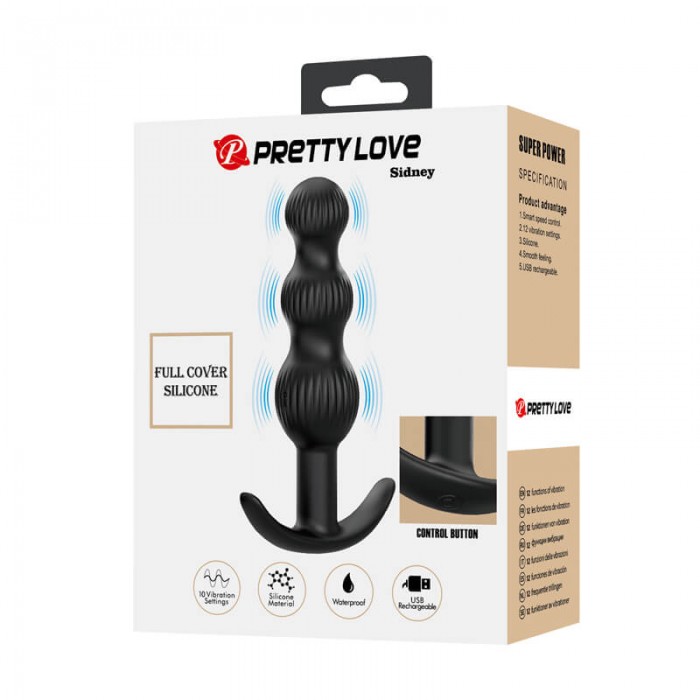 Pretty Love - Sidney Vibrating Anal Bead Massager (Chargeable - Black) Pretty Love - Sidney Vibrating Anal Bead Massager (Chargeable - Black)