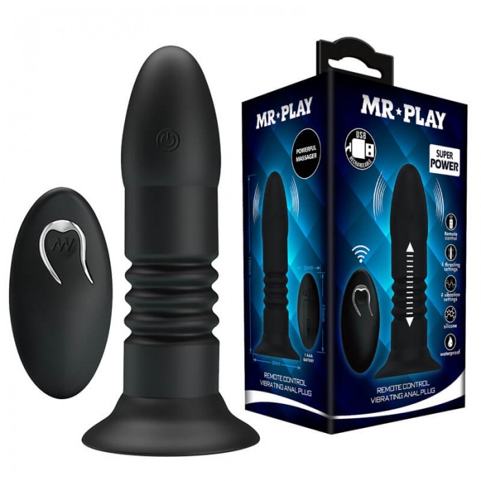 MR PLAY - Thrusting Vibrating Anal Plug (Wireless Remote - Chargeable) MR PLAY - Thrusting Vibrating Anal Plug (Wireless Remote - Chargeable)