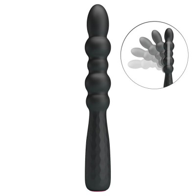 MR PLAY - Vibrating Beaded Anal Plug Wand (Chargeable - Black) MR PLAY - Vibrating Beaded Anal Plug Wand (Chargeable - Black)