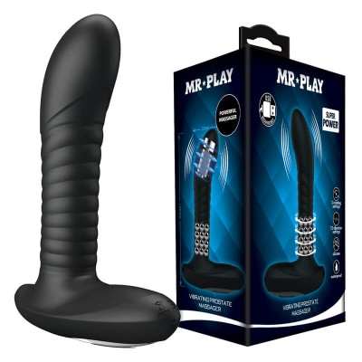 MR PLAY - Rotating Beads Vibration Prostate Massager (Chargeable - Black)