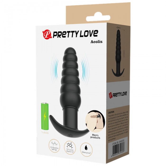 Pretty Love - Aeolis Vibrating Anal Plug Massager (Battery - Black) Pretty Love - Aeolis Vibrating Anal Plug Massager (Battery - Black)
