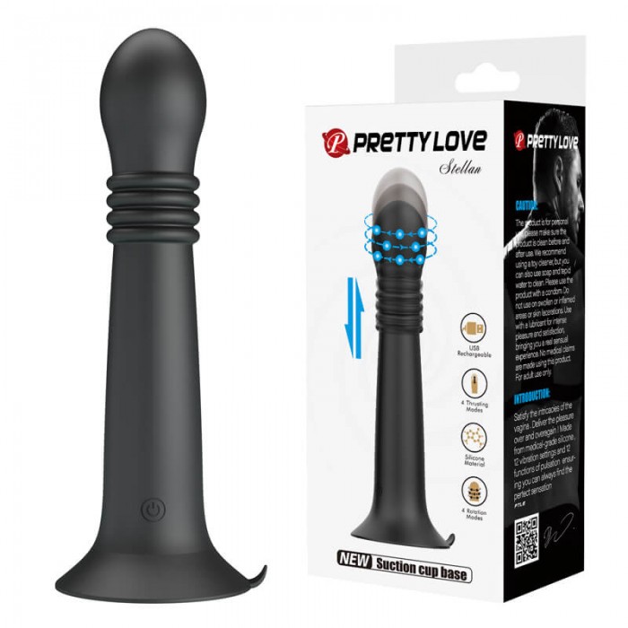 PRETTY LOVE - Stellan Thursting Rotating Bead Massager (Chargeable - Black) PRETTY LOVE - Stellan Thursting Rotating Bead Massager (Chargeable - Black)