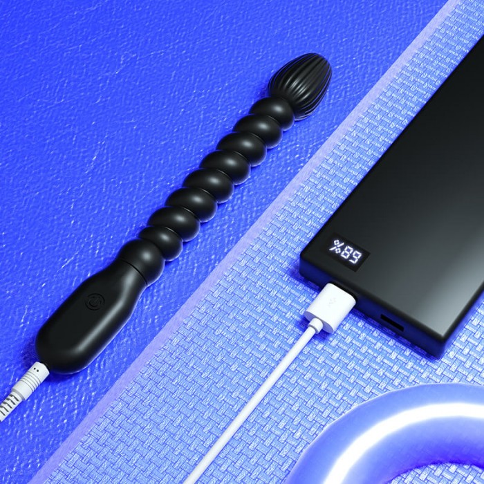 MizzZee - Thread Powerful Vibrating Anal Beads (Chargeable - Black) MizzZee - Thread Powerful Vibrating Anal Beads (Chargeable - Black)