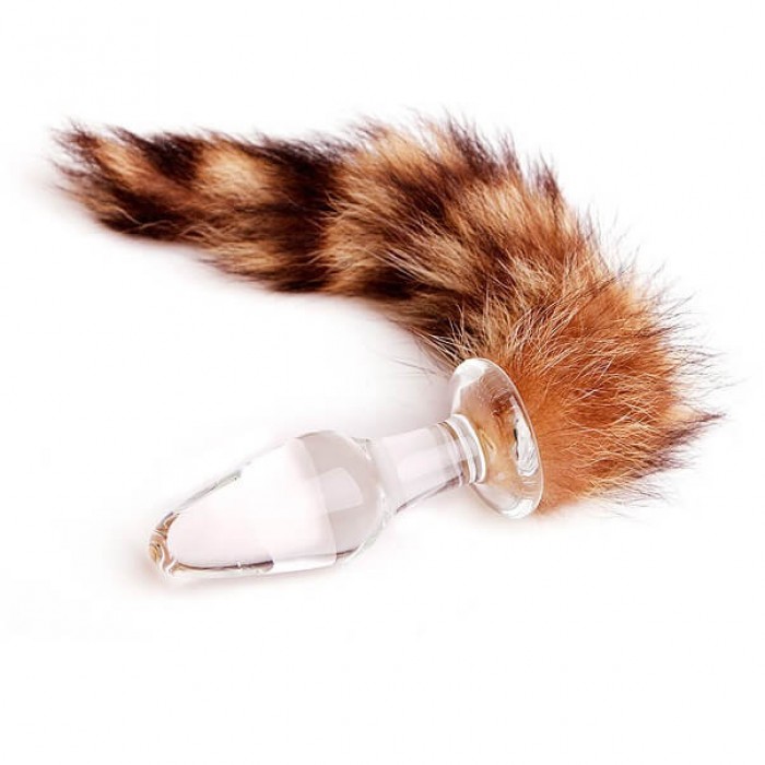 Mizzzee Dog Tail Anal Plug Gay & Lesbian Anal Sex Crystal Glass Masturbator  (Transparent Color)