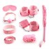 MizzZee - Bondage SM Restraint Set (7 Pieces Set - Pink Leather)
