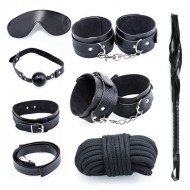MizzZee - Bondage SM Restraint Set (7 Pieces Set - Black Leather) MizzZee - Bondage SM Restraint Set (7 Pieces Set - Black Leather)