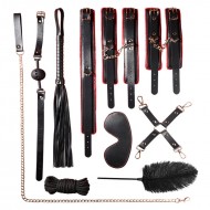 MizzZee - SM Upgrade Bondage 10 Pieces Set (Black Red)