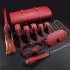 MizzZee - SM Leather 8 Pieces Bondage Kit With Bag (Burgundy)