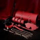 MizzZee - Black Red Leather Roll-Up Bondage BDSM Kit MizzZee - Black Red Leather Roll-Up Bondage BDSM Kit