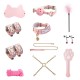 MizzZee - SM Bondage Double Sided 11 Pieces Set (Pink White - Bone Edition) MizzZee - SM Bondage Double Sided 11 Pieces Set (Pink White - Bone Edition)