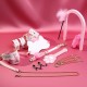 MizzZee - SM Bondage Double Sided 11 Pieces Set (Pink White - Bone Edition) MizzZee - SM Bondage Double Sided 11 Pieces Set (Pink White - Bone Edition)