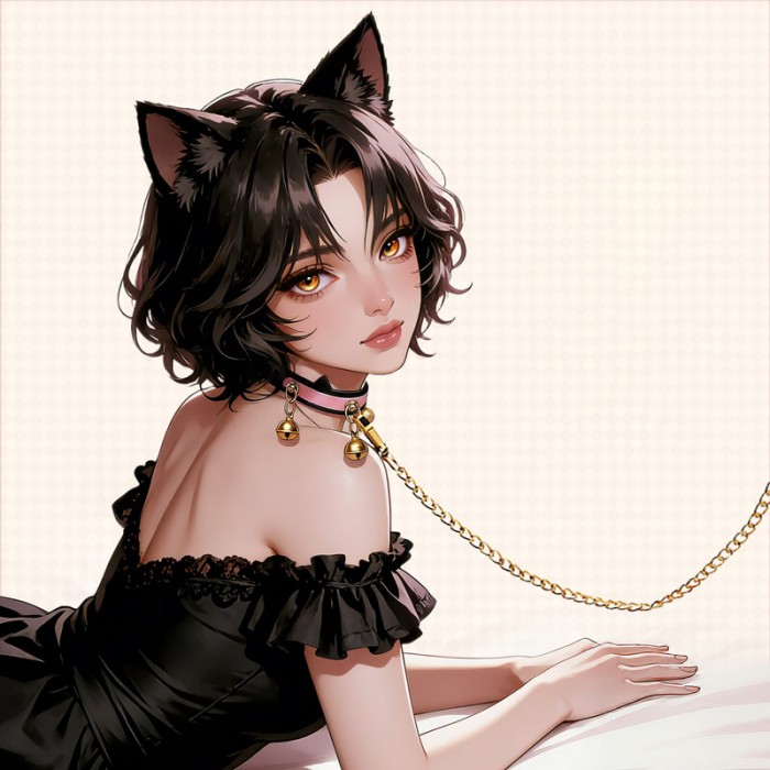 MizzZee - Cat Ear Collar With Leash SM MizzZee - Cat Ear Collar With Leash SM