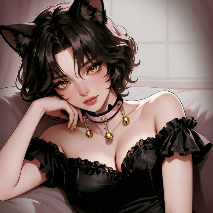 MizzZee - Cat Ear Collar With Leash SM MizzZee - Cat Ear Collar With Leash SM