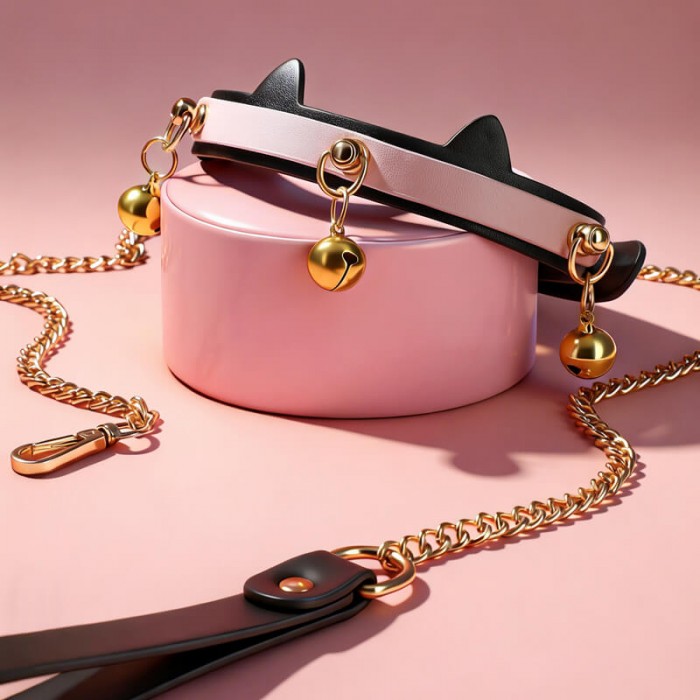 MizzZee - Cat Ear Collar With Leash SM MizzZee - Cat Ear Collar With Leash SM