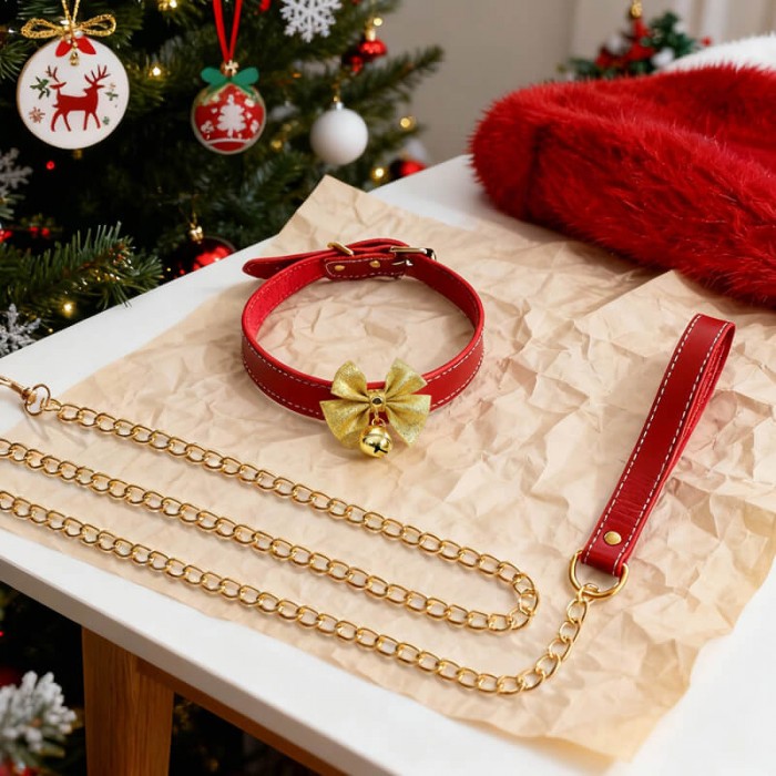 MizzZee - Christmas Charm Detachable Collar With Leash