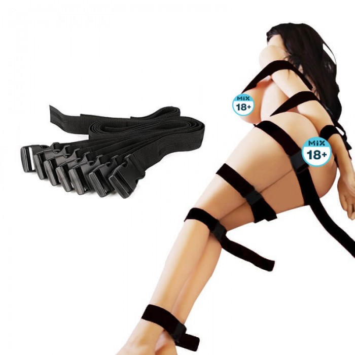 Mizzzee SM Bondage 7-Straps Set (Black) Mizzzee SM Bondage 7-Straps Set (Black)