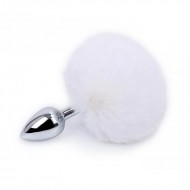 DIMZ Rabbit Tail Metal Anal Butt Plug (White) DIMZ Rabbit Tail Metal Anal Butt Plug (White)