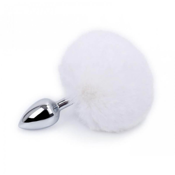 DIMZ Rabbit Tail Metal Anal Butt Plug (White) DIMZ Rabbit Tail Metal Anal Butt Plug (White)