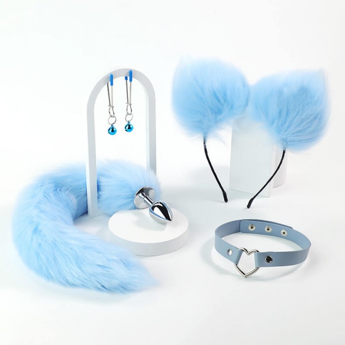 MizzZee - Blue Fox Tail Anal Plug Set (4 Pieces) MizzZee - Blue Fox Tail Anal Plug Set (4 Pieces)