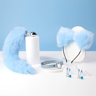 MizzZee - Blue Fox Tail Anal Plug Set (4 Pieces) MizzZee - Blue Fox Tail Anal Plug Set (4 Pieces)