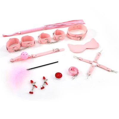 MizzZee - Bondage Restraint Set Antibacterial Edition (11 Pieces Set - Pink) MizzZee - Bondage Restraint Set Antibacterial Edition (11 Pieces Set - Pink)