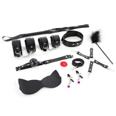 MizzZee - Bondage Restraint Set Antibacterial Edition (11 Pieces Set - Black) MizzZee - Bondage Restraint Set Antibacterial Edition (11 Pieces Set - Black)