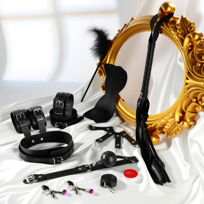 MizzZee - Bondage Restraint Set Antibacterial Edition (11 Pieces Set - Black) MizzZee - Bondage Restraint Set Antibacterial Edition (11 Pieces Set - Black)
