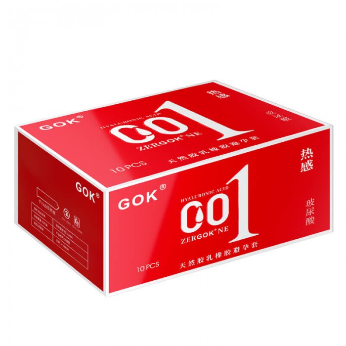 GOK - Hyaluronic Acid Ultra Moisturizing Warming 001 Con dom (10Pcs)