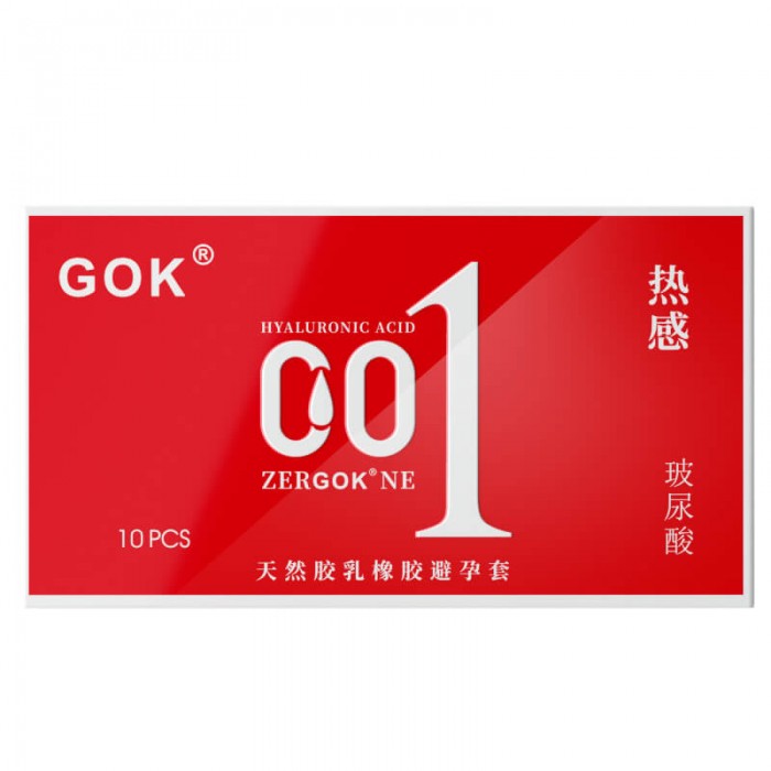 GOK - Hyaluronic Acid Ultra Moisturizing Warming 001 Con dom (10Pcs)