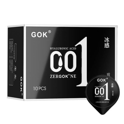 GOK - Hyaluronic Acid Ultra Moisturizing Cooling 001 Con dom (10Pcs)
