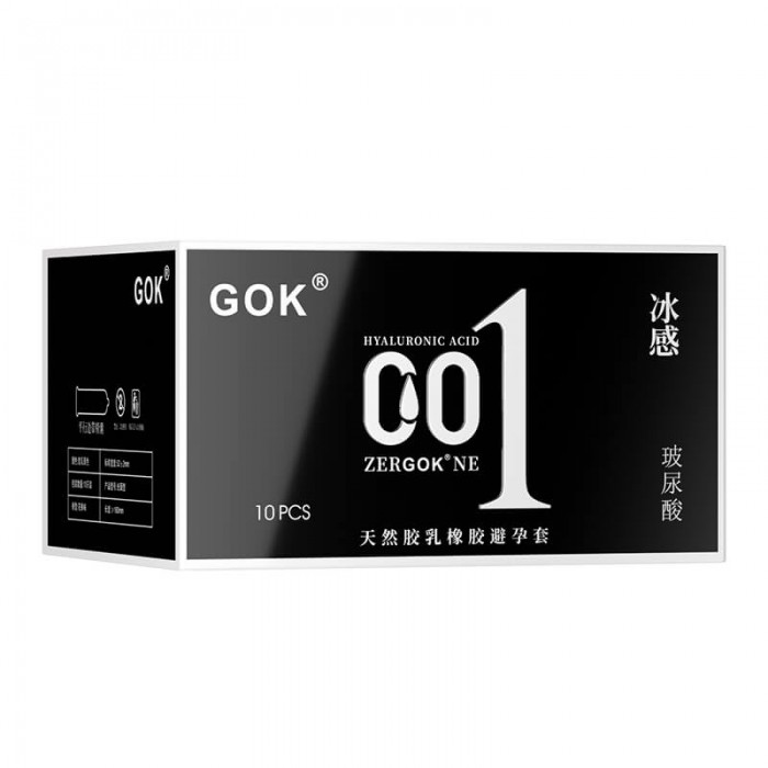 GOK - Hyaluronic Acid Ultra Moisturizing Cooling 001 Con dom (10Pcs)