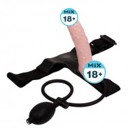 BAILE - Sensual Comfort Inflatable Pump Strap On Dildo (L:17cm - D:4cm)
