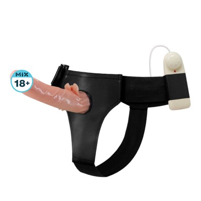 BAILE - Ultra Passionate Harness Twisting Vibrators Strap-On (L:20cm - D:3.5cm)