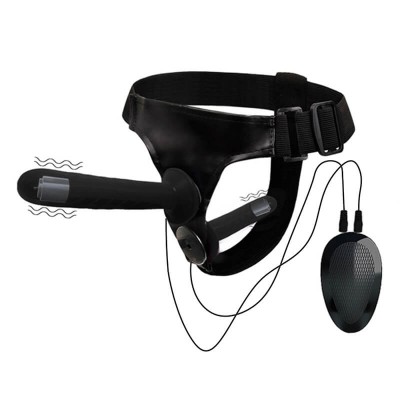 Orissi - Female Leather Strap On Vibrator (L:17cm - D:3.7cm)
