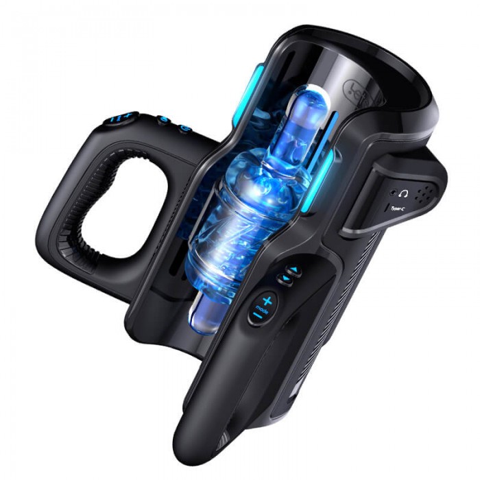 HK LETEN - CANNON KING Thrusting Pro Automatic Masturbator (Chargeable - Black)
