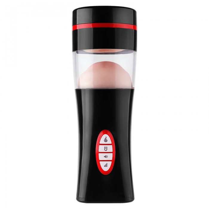 MIZZZEE Electrical Moaning Interactive Heating Oral Sex Masturbator Cup (Chargeable - Black)