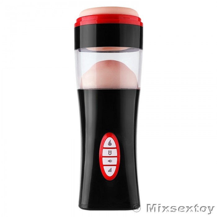 MIZZZEE Electrical Moaning Interactive Heating Oral Sex Masturbator Cup (Chargeable - Black)
